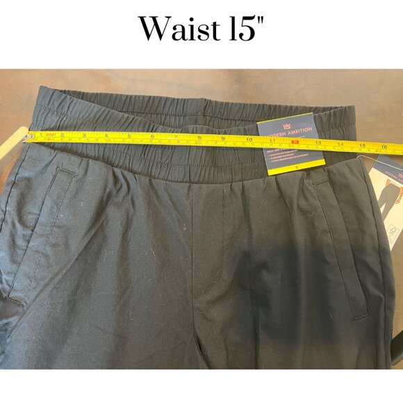 NWT Women’s High Rise Stretch Pants Black Size Small w/ Zipper Ankles & Pockets - Picture 3 of 10